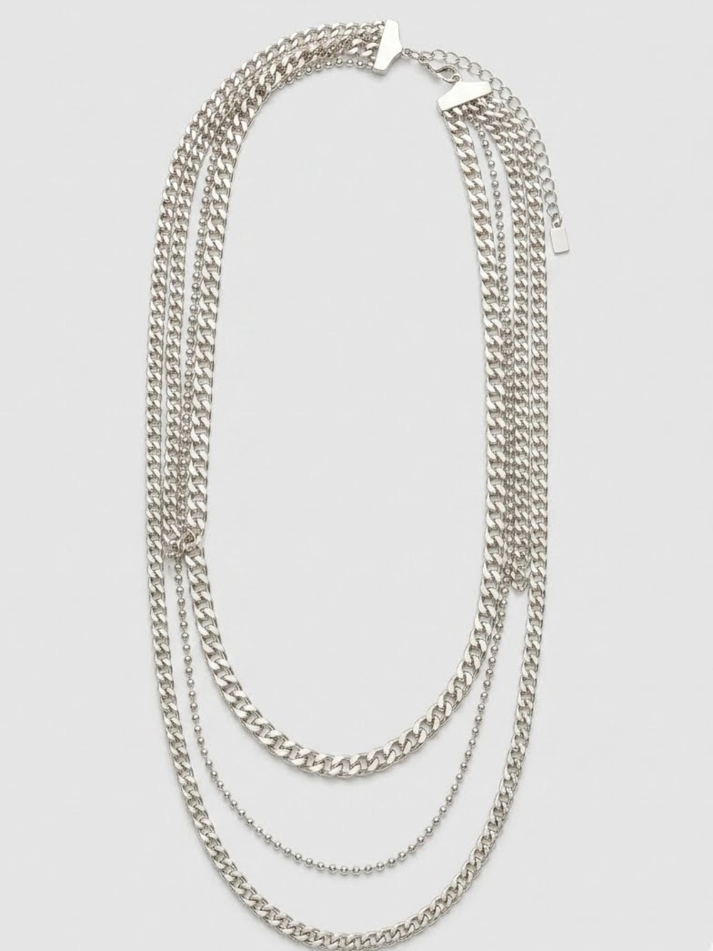 Layered Sterling Silver Chain Necklace
